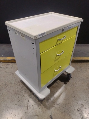 WATERLOO UNI CART SERIES CART, YELLOW, LOCKING 3-DRAWER SUPPLY CART LOCATED AT 3325 MOUNT PROSPECT RD. FRANKLIN PARK, IL 60131