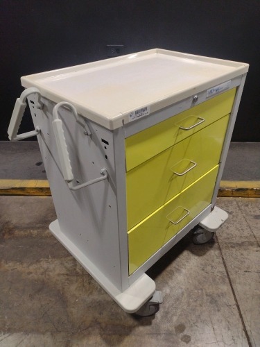 WATERLOO UNI CART SERIES CART, YELLOW, LOCKING 3-DRAWER SUPPLY CART LOCATED AT 3325 MOUNT PROSPECT RD. FRANKLIN PARK, IL 60131