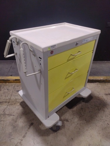 WATERLOO UNI CART SERIES CART, YELLOW, LOCKING 3-DRAWER SUPPLY CART LOCATED AT 3325 MOUNT PROSPECT RD. FRANKLIN PARK, IL 60131