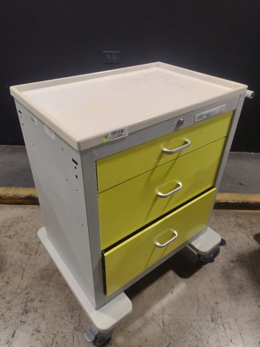 WATERLOO UNI CART SERIES CART, YELLOW, LOCKING 3-DRAWER SUPPLY CART LOCATED AT 3325 MOUNT PROSPECT RD. FRANKLIN PARK, IL 60131