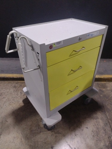 WATERLOO UNI CART SERIES CART, YELLOW, LOCKING 3-DRAWER SUPPLY CART LOCATED AT 3325 MOUNT PROSPECT RD. FRANKLIN PARK, IL 60131