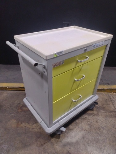 WATERLOO UNI CART SERIES CART, YELLOW, LOCKING 3-DRAWER SUPPLY CART LOCATED AT 3325 MOUNT PROSPECT RD. FRANKLIN PARK, IL 60131