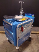 METRO LIFELINE CART, BLUE, LOCKING 4-DRAWER SUPPLY CART LOCATED AT 3325 MOUNT PROSPECT RD. FRANKLIN PARK, IL 60131