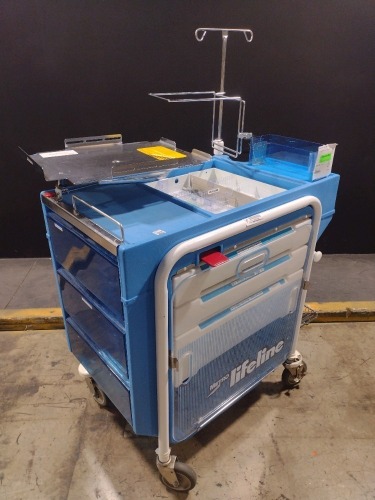 METRO LIFELINE CART, BLUE, LOCKING 4-DRAWER SUPPLY CART LOCATED AT 3325 MOUNT PROSPECT RD. FRANKLIN PARK, IL 60131