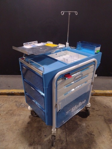 METRO LIFELINE CART, BLUE, LOCKING 4-DRAWER SUPPLY CART LOCATED AT 3325 MOUNT PROSPECT RD. FRANKLIN PARK, IL 60131