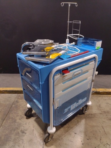 METRO LIFELINE CART, BLUE, LOCKING 4-DRAWER SUPPLY CART LOCATED AT 3325 MOUNT PROSPECT RD. FRANKLIN PARK, IL 60131