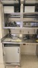 STRYKER VISUM 2 CEILING MOUNT DUAL HEAD SURGICAL LIGHTS WITH QTY. 2 CONTROL PANELS, VISIONPRO LED DISPLAY MONITOR, SINGLE HEAD SURGICAL LIGHT WITH DUAL VISIONPRO LED DISPLAY MONITOR, SWITCHPOINT INFINITY 3 MEDIA ROUTER, VISUM LED SURGICAL LIGHT SYSTEM QTY - 8