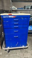ARMSTRONG MEDICAL A-SMART CART, BLUE, LOCKING -DRAWER SUPPLY CART LOCATED AT 3325 MOUNT PROSPECT RD. FRANKLIN PARK, IL 60131