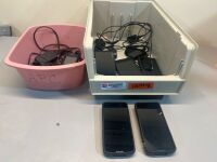 LOT OF 6 TOUCHSCEEN SCANNERS (QY 5 OMI Q SMART PHONES USB-C) (QTY 1 ZEBRA MC-2180 WITH DOCK)