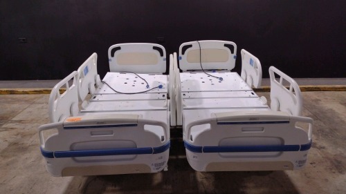 LOT OF (2) STRYKER SECURE 3002 S3 HOSPITAL BEDS WITH HEAD & FOOTBOARD (CHAPERONE WITH ZONE CONTROL, BED EXIT, SCALE) (IBED AWARENESS)