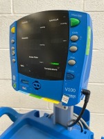 GE DYNAMAP V100 PATIENT MONITOR ON ROLLING STAND