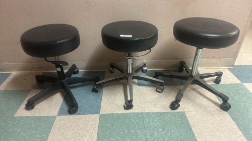 EXAM STOOLS, BLACK QTY. 3 (located at 204 Gateway North Marble Falls, TX 78654)