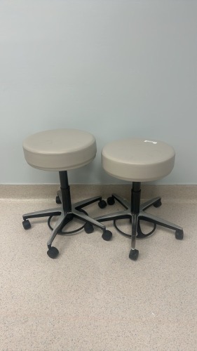 CLINTON INDUSTRIES EXAM STOOLS, BEIGE QTY. 2 (located at 204 Gateway North Marble Falls, TX 78654)