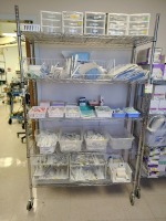 SYRINGES, NEEDLES, DRAPES WITH CART (located at 204 Gateway North Marble Falls, TX 78654)