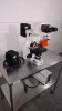 NIKON ECLIPSE E400 LAB MICROSCOPE WITH 2 EYEPIECES (CFI 10X/22), 4 OBJECTIVES (10, 20, 40, 100), (2) LIGHT SOURCES (LH-,M100CB-1, LH-M100C-1), POWER SUPPLY (NO CART) - 2