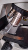 NIKON ECLIPSE E400 LAB MICROSCOPE WITH 2 EYEPIECES (CFI 10X/22), 4 OBJECTIVES (10, 20, 40, 100), (2) LIGHT SOURCES (LH-,M100CB-1, LH-M100C-1), POWER SUPPLY (NO CART) - 5