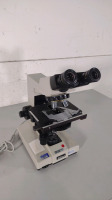 NIKON LABOPHOT LAB MICROSCOPE WITH 2 EYEPIECES (CFW10X), 2 OBJECTIVES (10, 10 DL)