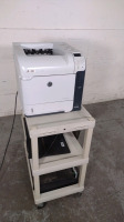 MISC ITEMS (HP LASERJET 600 M602, MONITORS, COMPUTERS)(CART INCLUDED)