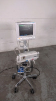 AGILENT M1204A NEONATAL V24CT PATIENT MONITOR ON ROLLING STAND