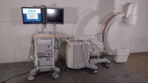 PHILIPS BV PULSERA C-ARM WITH DUAL MONITOR WORKSTATION, 15 INCH II, HAND CONTROL, FOOTSWITCH (SN 002525)`