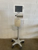 EDWARD LIFESCIENCES EV1000 MONITOR W/ DATABOX, PUMP UNIT ON ROLLING STAND