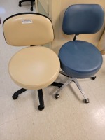 QTY 2 EXAM STOOLS WITH BACK SUPPORT