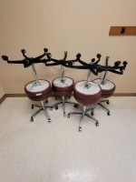 QTY 8 EXAM STOOLS RED