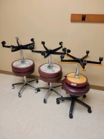 QTY 6 EXAM STOOLS RED