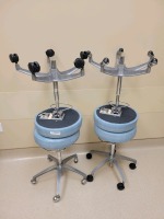 QTY 4 EXAM STOOLS BLUE