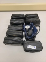 LOT OF 9 MANUAL BLOOD PRESSURE INFLATION PUMP AND CUFFS