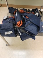 LOT OF MANUAL BLOOD PRESSURE INFLATION PUMP AND CUFFS