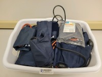 LOT OF MANUAL BLOOD PRESSURE INFLATION PUMP AND CUFFS