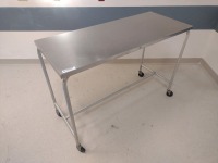 TABLE, STAINLESS STEEL WITH WHEELS