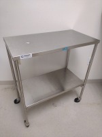 TABLE, STAINLESS STEEL WITH WHEELS