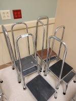 LOT OF 5 STEP STOOLS WITH RAIL