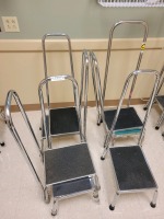LOT OF 5 STEP STOOLS WITH RAIL
