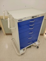 ARMSTRONG MEDICAL CRASH CART BLUE 6 DRAWERS