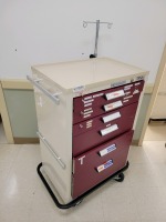 BLUE BELL BIO-MEDICAL CRASH CART RED 6 DRAWERS