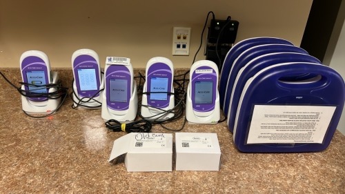 ROCHE ACCU-CHEK INFORM II BLOOD GLUCOSE METER WITH DOCK AND POWER SUPPLY QTY 5