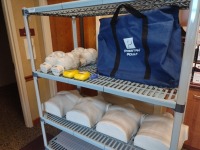 PRESTAN MANNEQUIN, ADULT ACCESSORIES WITH CART, LOC: COMMUNITY ROOM 1