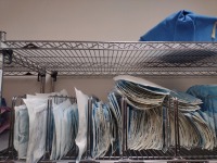 INSTRUMENTS ON SHELF TO INCLUDE: HEMOCLIP APPLIERS, BIPOLAR TIPS, KNIFE HANDLES, NEEDLE HOLDERS, TENOTOMY SCISSORS, METZ MAYO SCISSORS, SPONGE STICKS, TOWEL CLAMPS AND MEDIUM CUPS