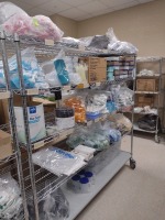 PATIENT HYGIENE: MOUTHWASH, TOOTHBRUSHES, TISSUE, SHAMPOO, FLUID COLLECTION CONTAINERS WITH CART, LOC: MATMAG