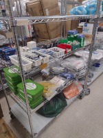 BATTERIES, BLOOD PRESSURE CUFFS, PERSONAL CLEANSING CLOTHS WITH CART, LOC: MATMAG