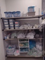 ANESTHESIA SUPPLIES WITH SHELVING UNIT, LOC: OR SUPPLIES ROOM