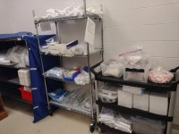NEEDLES, SYRINGES WITH 2 CARTS, LOC: OR SUPPLIES ROOM