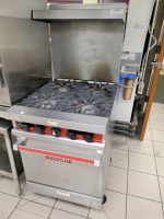 VULCAN STOVE TOP, GAS, 4 BURNER ON WHEELS, LOC: KITCHEN/CAF&Eacute; (COI REQUIRED)