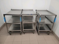 LAKESIDE CART, STAINLESS STEEL, UTILITY, 3 SHELF, QTY. 3, LOC: KITCHEN/CAF&Eacute;