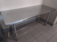 WORK TABLE, STAINLESS STEEL, LOC: KITCHEN/CAF&Eacute;