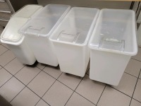 GRAIN BINS, ROLLING, QTY. 4, LOC: KITCHEN/CAF&Eacute;