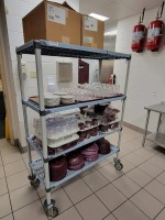 GLASSWARE, FLATWARE ON CART, LOC: KITCHEN/CAF&Eacute;, LOC: KITCHEN/CAF&Eacute;